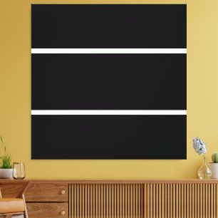 Toile Sporty Chic Moderne Noir Blanc Horizontal Grandes