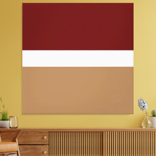 Toile Sporty Dark Red Mocha Brown Bloc de couleur modern