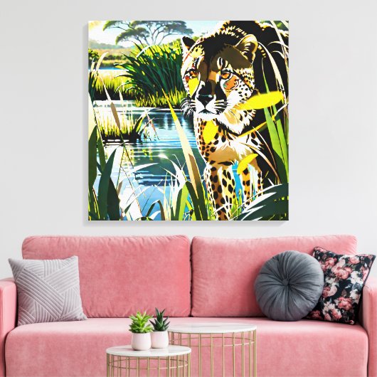 Toile Spotted Streak : Cheetah on the Hunt (Insitu(Salon))