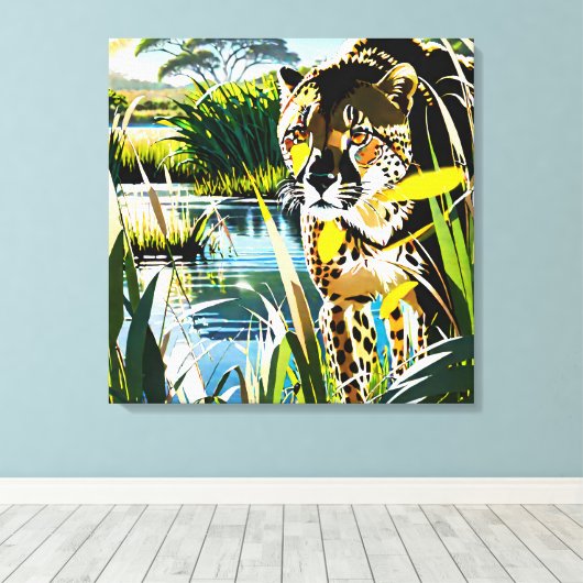 Toile Spotted Streak : Cheetah on the Hunt (Insitu (Plancher de Bois))