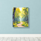 Toile Spring Trail | Green Forest Watercolor Nature (Insitu (Plancher de Bois))
