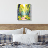 Toile Spring Trail | Green Forest Watercolor Nature (Insitu(Chambre))