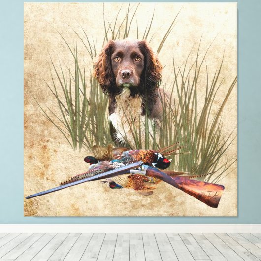 Toile Sprocker Spaniel Tapestry Poster Triptyque Acryliq (Insitu (Plancher de Bois))