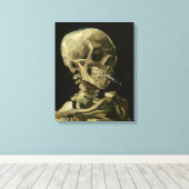 Toile Squelette avec cigarette par Van Gogh (Insitu (Plancher de Bois))