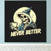 Toile Squelette de café Halloween (Insitu (Plancher de Bois))