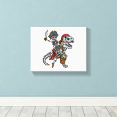 Toile Squelette de dinosaure de pirate d'Halloween (Insitu (Plancher de Bois))