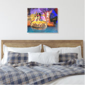 TOILE SQUELETTE DE PIRATE DANS UN TONNEAU (Insitu(Chambre))