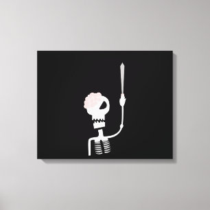 Toile squelette d'Halloween avec une épée
