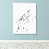 Toile Squelette d'un Mylodon (Insitu (Plancher de Bois))