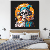 Toile Squelette et citrouille (Insitu(Chambre))