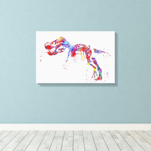 Toile Squelette T Rex (Insitu (Plancher de Bois))