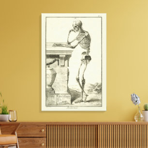 Toile Squelette Vintage, Anatomie Humaine par Denis Dide