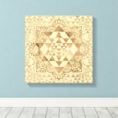 Toile Sri Yantra / Sri Chakra Pastel Gold (Insitu (Plancher de Bois))
