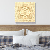Toile Sri Yantra / Sri Chakra Pastel Gold (Insitu(Chambre))