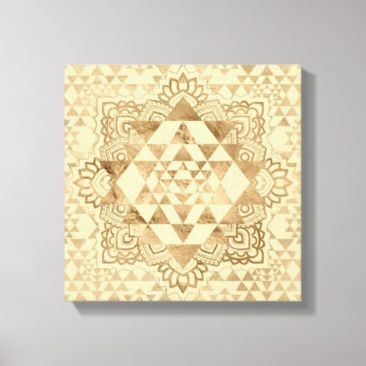 Toile Sri Yantra / Sri Chakra Pastel Gold (Recto)