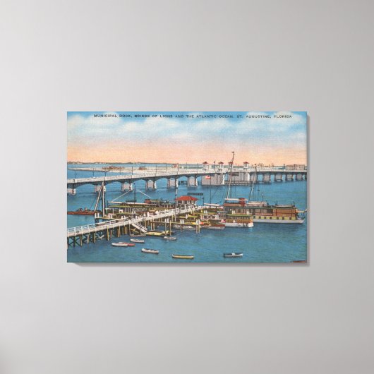 Toile St. Augustine, FL - Vue du pont des Lions (Recto)