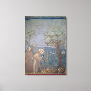 Toile St Francis prêchant aux oiseaux, 1297-99