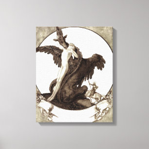 Toile St George Secourant un homme d'un dragon