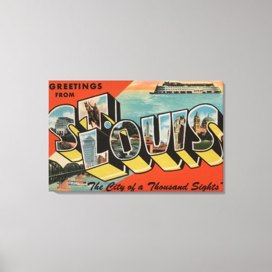 Toile St. Louis, Missouri - Grandes Lettres Scènes 2 (Recto)