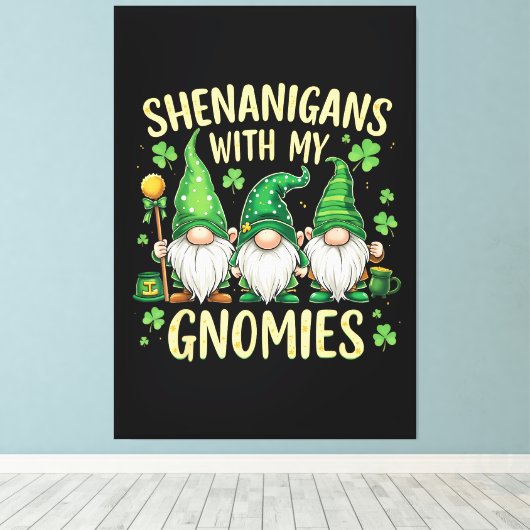 Toile St Patrick’s Day Lucky Shamrock Gnome (Insitu (Plancher de Bois))