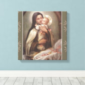 Toile St Therese Baby Jesus Manger Roses roses roses (Insitu (Plancher de Bois))