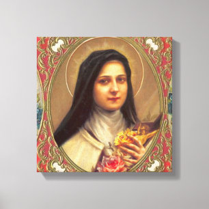 Toile St Therese les petits roses de la fleur w/pink