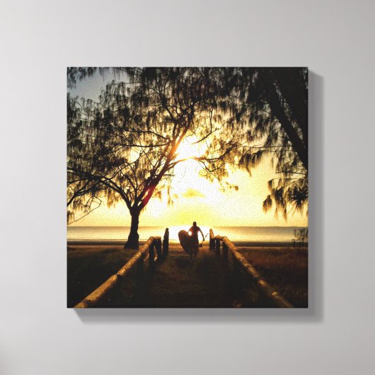 Toile Stabiliser Paddle Boarding Sunrise Stretched Canva (Recto)