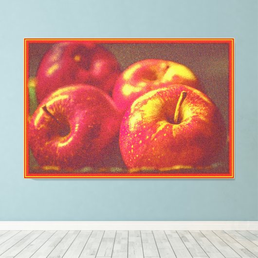 Toile "Stack of Red Apples Fruit" Photo mignonne. Comman (Insitu (Plancher de Bois))