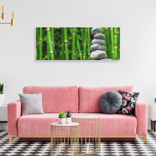 Toile Stack Zen Rock Peacly et Bamboo Canvas Print (Insitu(Salon))