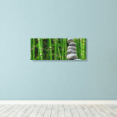 Toile Stack Zen Rock Peacly et Bamboo Canvas Print (Insitu (Plancher de Bois))