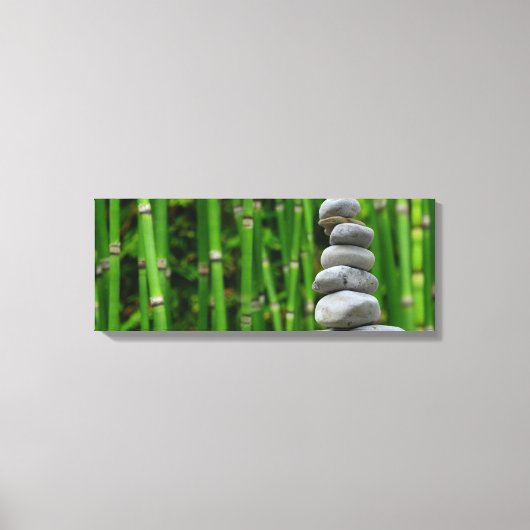 Toile Stack Zen Rock Peacly et Bamboo Canvas Print (Recto)