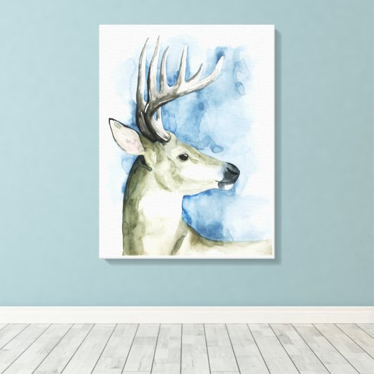 Toile Stag errant - Aquarelle (Insitu (Plancher de Bois))