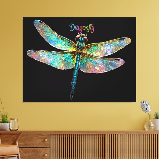Toile Stained Glass Colorful Dragonfly (Insitu(Salon))