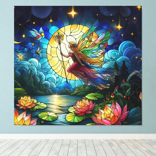 Toile Stained Glass Moonlight Flight Fairy (Insitu (Plancher de Bois))