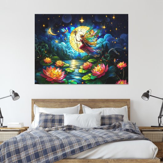 Toile Stained Glass Moonlight Flight Fairy (Insitu(Chambre))
