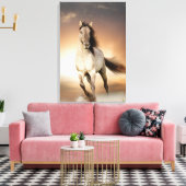 Toile Stallion Sauvage Courant Au Coucher Du Soleil (Insitu(Salon))
