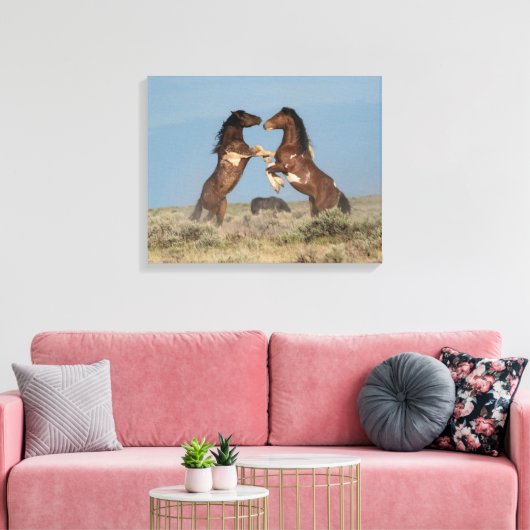 Toile Stallions de Cheval Sauvage combattant (Insitu(Salon))