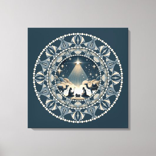 Toile Star of Wonder Nativity Dot Mandal Canvas Art (Recto)