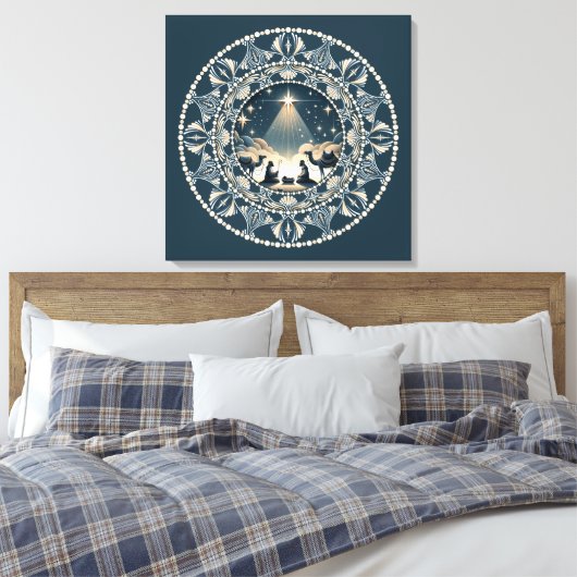 Toile Star of Wonder Nativity Dot Mandal Canvas Art (Insitu(Chambre))