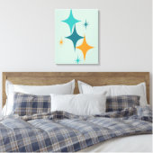 Toile Starburst Atomique du milieu du siècle Turquoise,  (Insitu(Chambre))