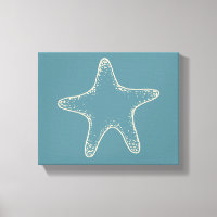 Starfish Plage Océan Nautique Mur Canvas Art