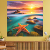 Toile Starfish sur la plage à Dawn (Insitu(Salon))