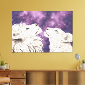 Toile Stargazers Galaxy Lion blanc Couple Aimer Épaules (Insitu(Salon))