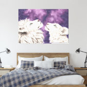 Toile Stargazers Galaxy Lion blanc Couple Aimer Épaules (Insitu(Chambre))