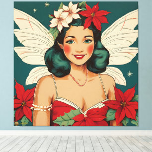 Toile Starlette Pin-Up Rétro Tropical Noël des Années 50