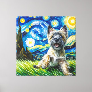 Toile Starry Cairn Terrier Portrait de chien de chien -