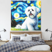 Toile Starry Coton de Tulear Portrait de chien - Portrai (Insitu(Chambre))