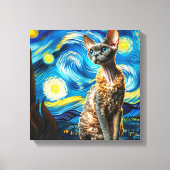 Toile Starry Devon Rex Portrait de chat - Portrait pour  (Recto)