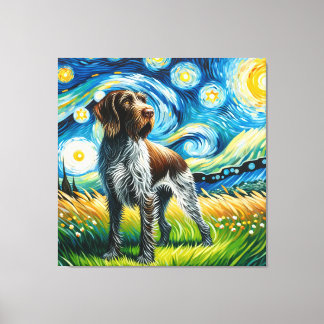 Toile Starry German À poils durs Pointer Portrait de chi