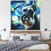 Toile Starry Giant Schnauzer Portrait de chien - Portrai (Insitu(Chambre))